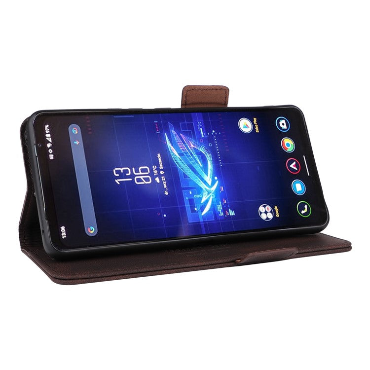 For Asus ROG Phone 8 Pro 5G / 8 5G Wallet Case Leather Phone Cover Stand Protector - Coffee