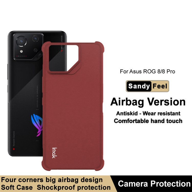 IMAK For Asus ROG Phone 8 5G  /  8 Pro 5G TPU Case Matte Shockproof Soft Phone Cover - Red