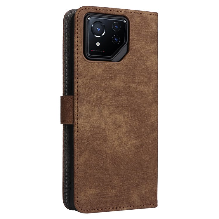 For Asus ROG Phone 8 5G / ROG Phone 8 Pro 5G Wallet Phone Case RFID Blocking PU Leather Cover - Brown