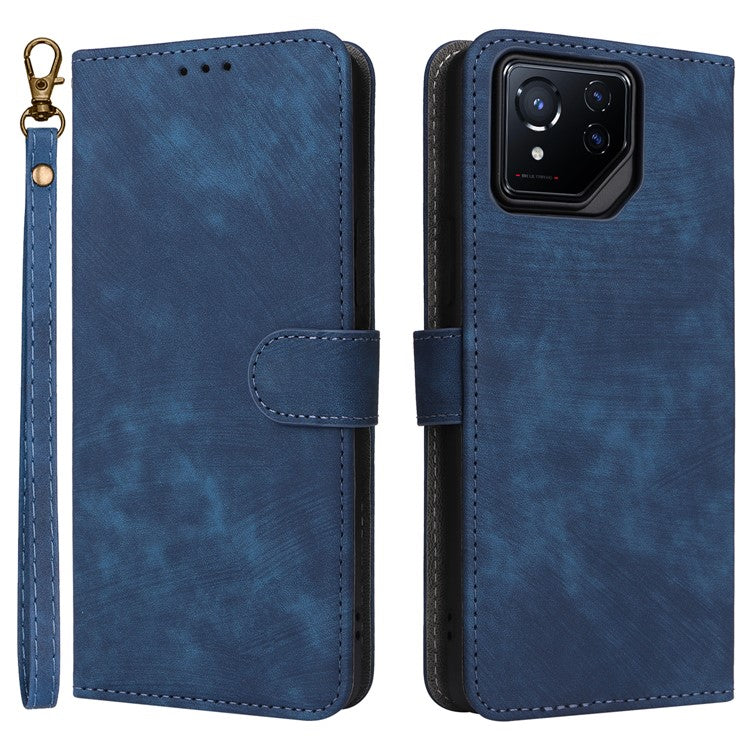 For Asus ROG Phone 8 5G / ROG Phone 8 Pro 5G Wallet Phone Case RFID Blocking PU Leather Cover - Blue