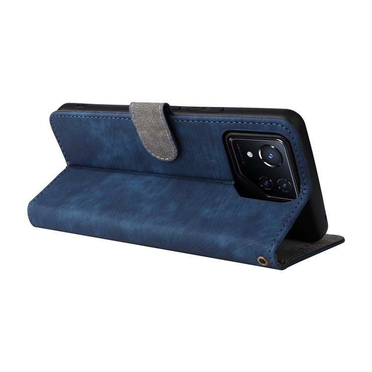 For Asus ROG Phone 8 5G / ROG Phone 8 Pro 5G Wallet Phone Case RFID Blocking PU Leather Cover - Blue