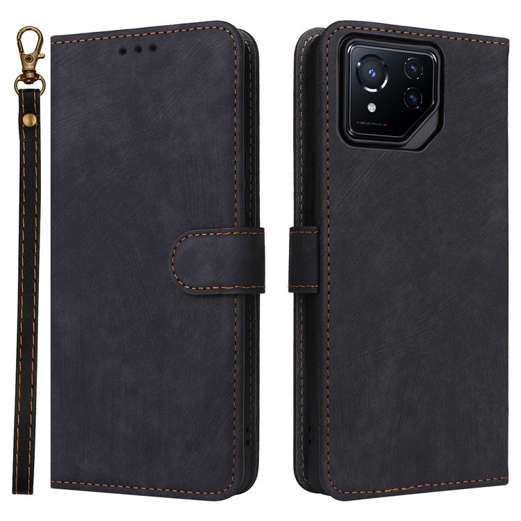 For Asus ROG Phone 8 5G / ROG Phone 8 Pro 5G Wallet Phone Case RFID Blocking PU Leather Cover - Black