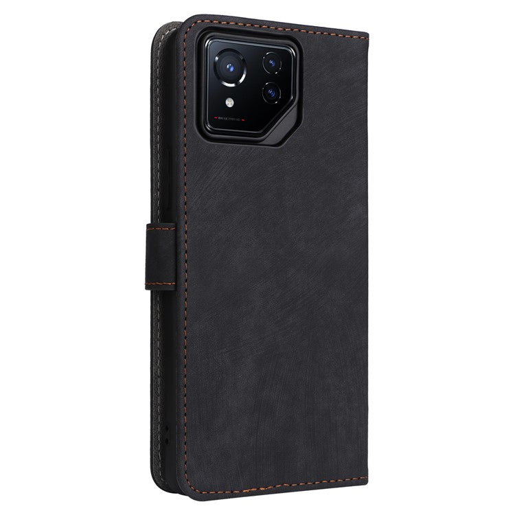 For Asus ROG Phone 8 5G / ROG Phone 8 Pro 5G Wallet Phone Case RFID Blocking PU Leather Cover - Black
