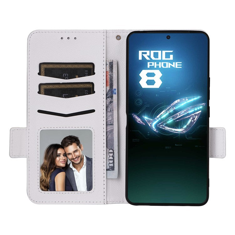 For Asus ROG Phone 8 5G / ROG Phone 8 Pro 5G Case PU Leather Wallet Phone Cover - White