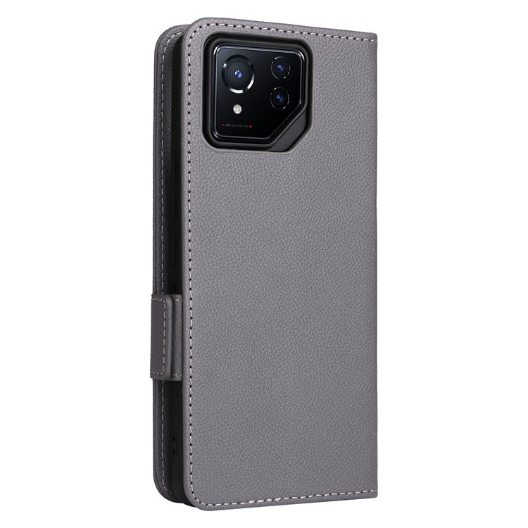 For Asus ROG Phone 8 5G / ROG Phone 8 Pro 5G Case PU Leather Wallet Phone Cover - Grey