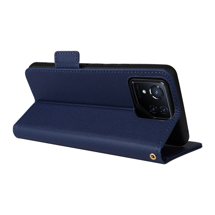 For Asus ROG Phone 8 5G / ROG Phone 8 Pro 5G Case PU Leather Wallet Phone Cover - Dark Blue