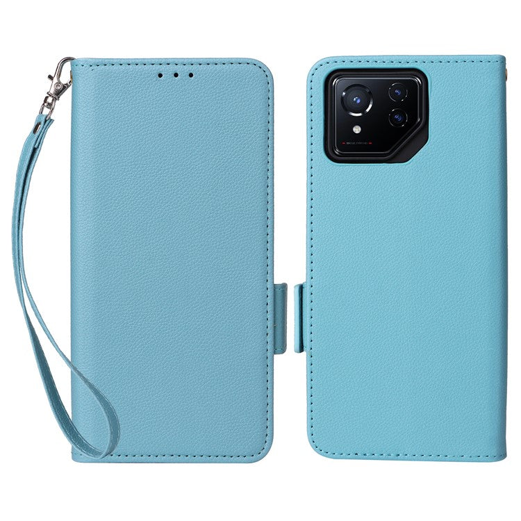 For Asus ROG Phone 8 5G / ROG Phone 8 Pro 5G Case PU Leather Wallet Phone Cover - Baby Blue
