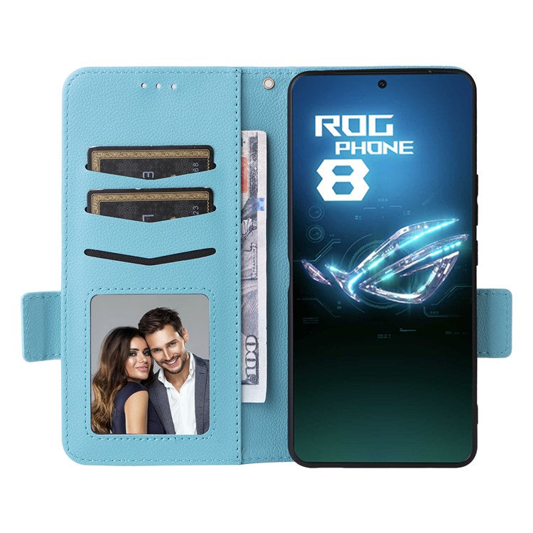 For Asus ROG Phone 8 5G / ROG Phone 8 Pro 5G Case PU Leather Wallet Phone Cover - Baby Blue