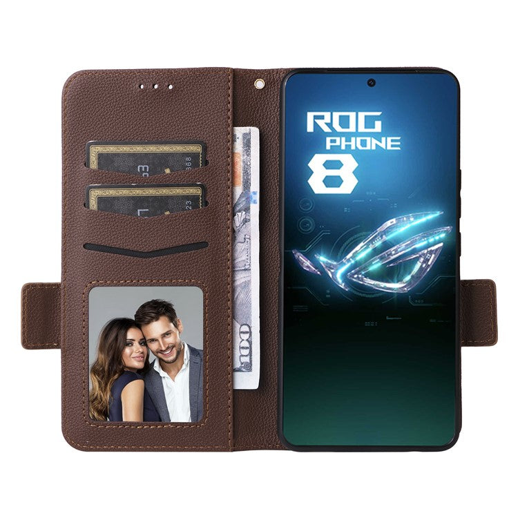 For Asus ROG Phone 8 5G / ROG Phone 8 Pro 5G Case PU Leather Wallet Phone Cover - Brown