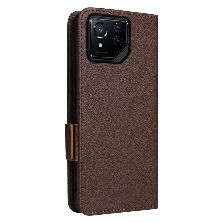 For Asus ROG Phone 8 5G / ROG Phone 8 Pro 5G Case PU Leather Wallet Phone Cover - Brown