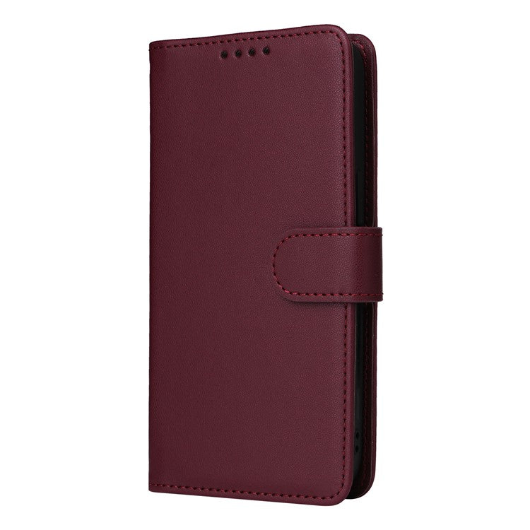 BETOPNICE 005 For Samsung Galaxy A22 5G (EU Version) Leather Case Wallet Detachable Phone Cover - Wine Red