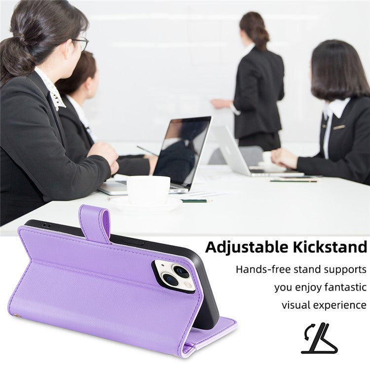 For Samsung Galaxy A33 5G Case Zipper Pocket Stand Phone Cover with Shoulder Strap - Purple