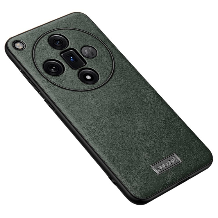 SULADA For Oppo Find X7 5G Cell Phone Case Cowhide Texture PU Leather+TPU+PC Cover - Green