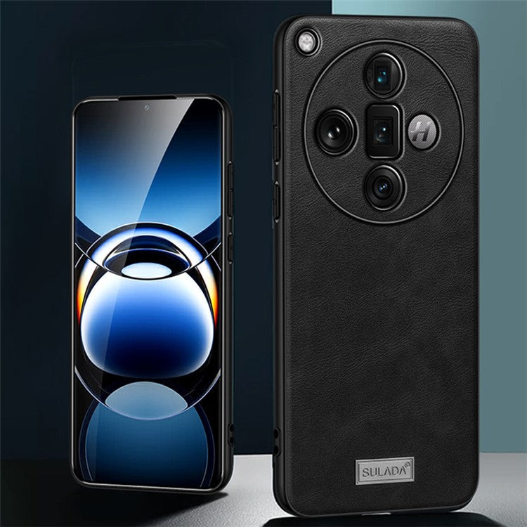 SULADA For Oppo Find X7 Ultra Cell Phone Cover PU Leather+TPU+PC Anti-scratch Back Case - Black