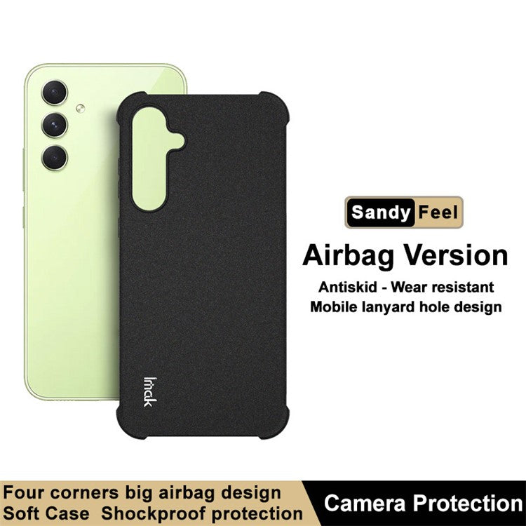 IMAK For Samsung Galaxy A55 5G Case Airbag Corner Matte TPU Phone Cover - Black