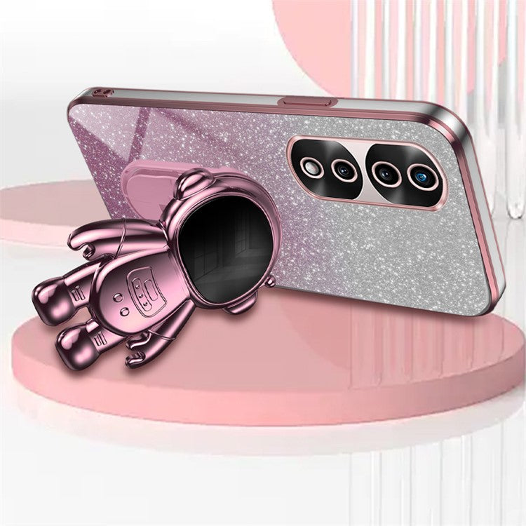 For Honor 70 Pro 5G Cell Phone Case PC+TPU Cover with Astronaut Kickstand - Pink