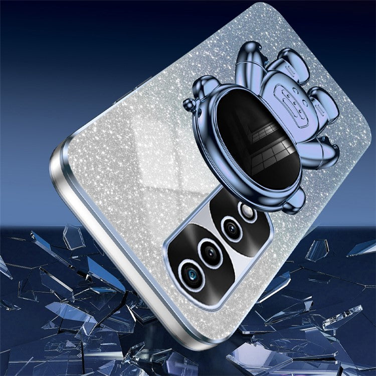 For Honor 70 Pro 5G Cell Phone Case PC+TPU Cover with Astronaut Kickstand - Blue