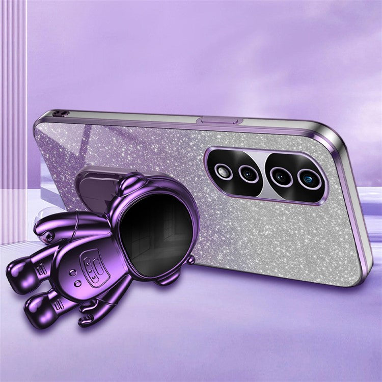 For Honor 70 Pro 5G Cell Phone Case PC+TPU Cover with Astronaut Kickstand - Purple