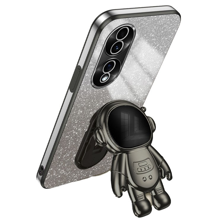 For Honor 70 5G Kickstand Case PC+TPU Astronaut Design Phone Back Cover - Black
