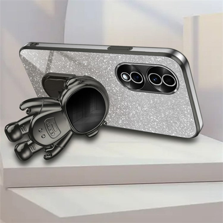 For Honor 70 5G Kickstand Case PC+TPU Astronaut Design Phone Back Cover - Black