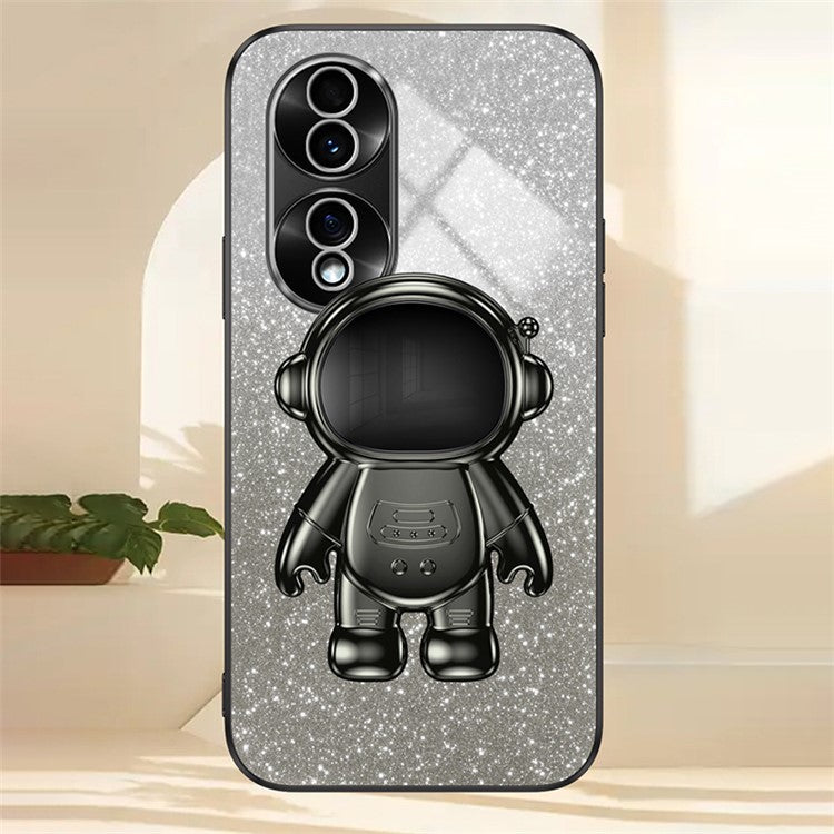 For Honor 70 5G Kickstand Case PC+TPU Astronaut Design Phone Back Cover - Black