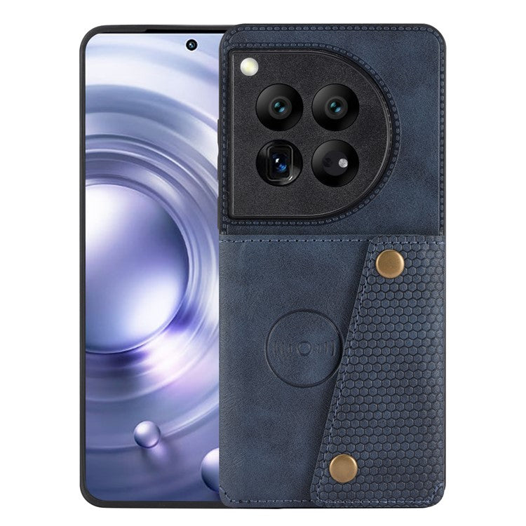 For OnePlus 12 5G Phone Case with Card Slots Magnetic Car Mount Phone Cover - Blue