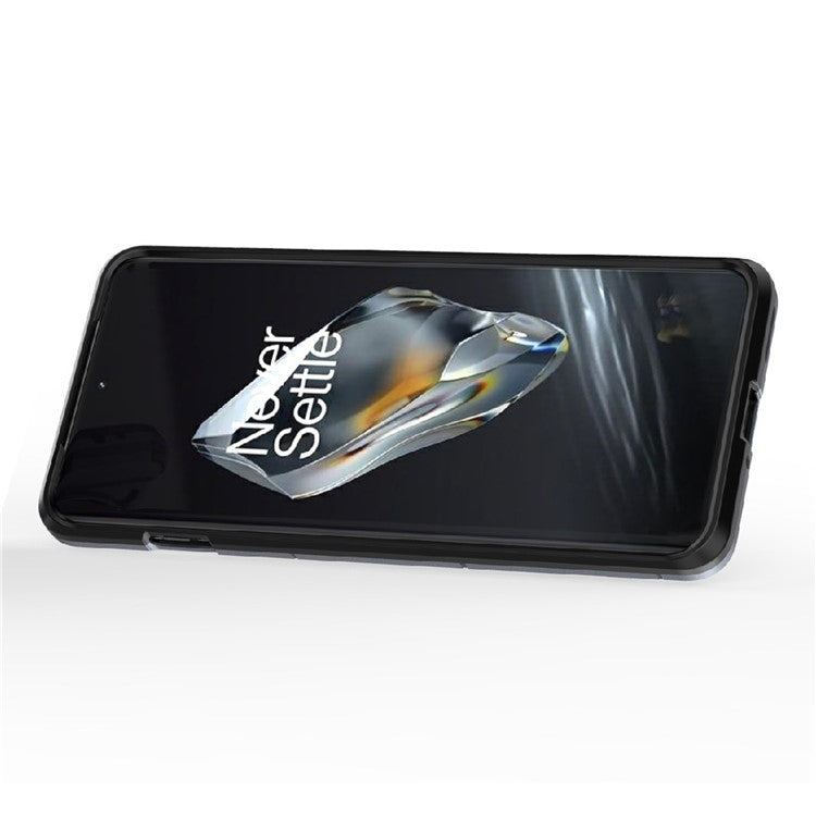 For OnePlus 12 5G Case PC +TPU Phone Cover with Ring Holder Kickstand - Blue