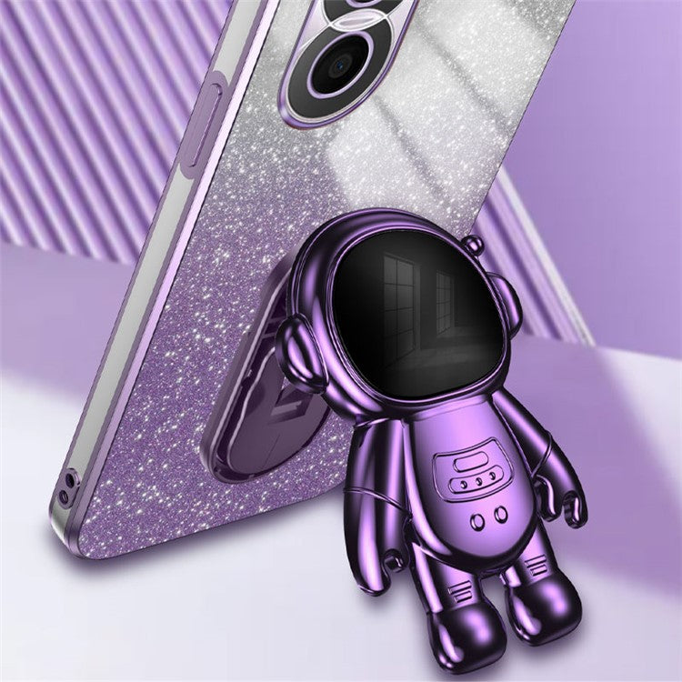 For Honor X40i 5G Astronaut Kickstand Phone Case PC+TPU Electroplating Phone Cover - Purple