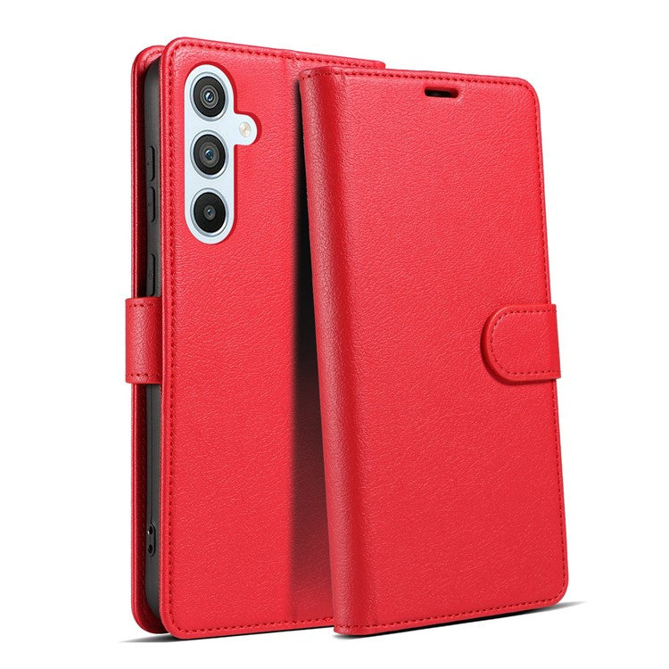 For Samsung Galaxy A35 5G Cell Phone Case RFID Blocking Card Slots Shockproof Cover - Red
