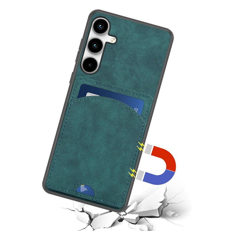 For Samsung Galaxy A55 5G Case PU Leather+TPU Scratch-proof Kickstand Phone Shell - Yellow