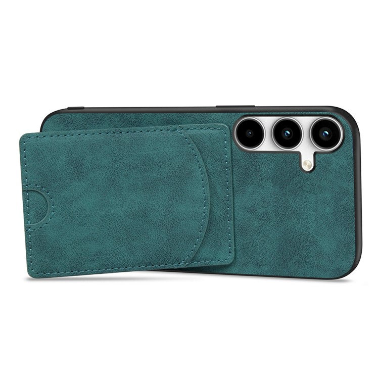 For Samsung Galaxy A55 5G Case PU Leather+TPU Scratch-proof Kickstand Phone Shell - Yellow