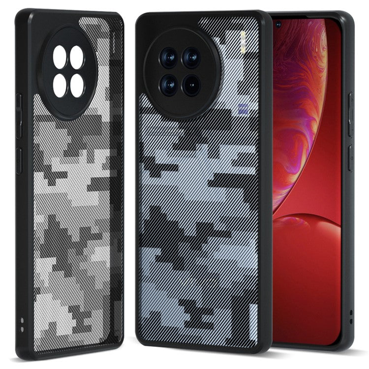 IBMRS For vivo X90 5G Case Airbag Protection TPU+PC Phone Protector - Grid Camouflage