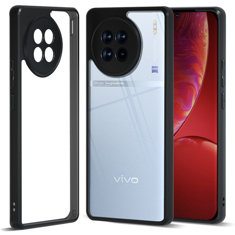 IBMRS For vivo X90 5G Case Airbag Protection TPU+PC Phone Protector - Transparent Black