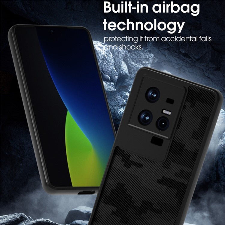 IBMRS For vivo iQOO 11 5G / 11S 5G Case Scratch Resistant Airbag Technology Phone Cover - Grid Camouflage