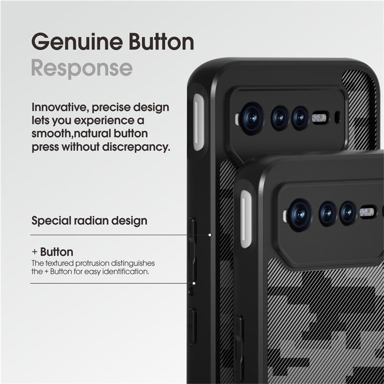 IBMRS For Asus ROG Phone 6 5G / Phone 6 Pro 5G / Phone 6D 5G Case Hard PC Back+Soft TPU Frame Protective Cover - Matte Black