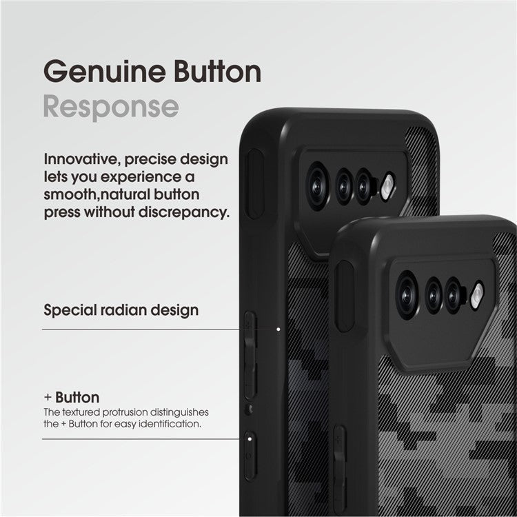 IBMRS For Asus ROG Phone 7 5G Cases Anti-Scratch TPU+PC Phone Cover Shell - Grid Camouflage