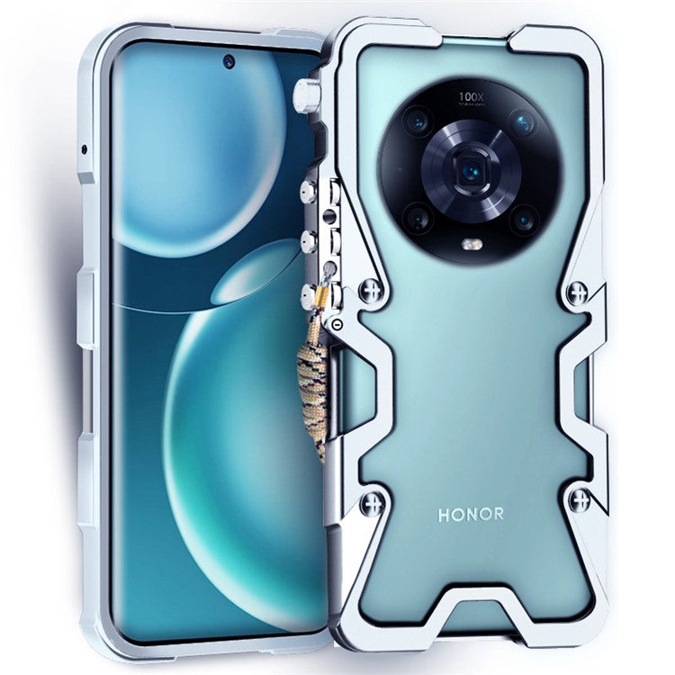 For Honor Magic4 5G / Magic4 Pro 5G / Magic4 Ultimate Mechanical Arm Aluminium Alloy Case Shockproof Phone Cover - Silver