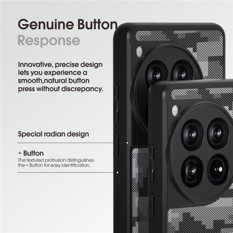 IBMRS Phone Cover for OnePlus 12 5G Cases Shockproof TPU+PC Phone Shell - Grid Camouflage