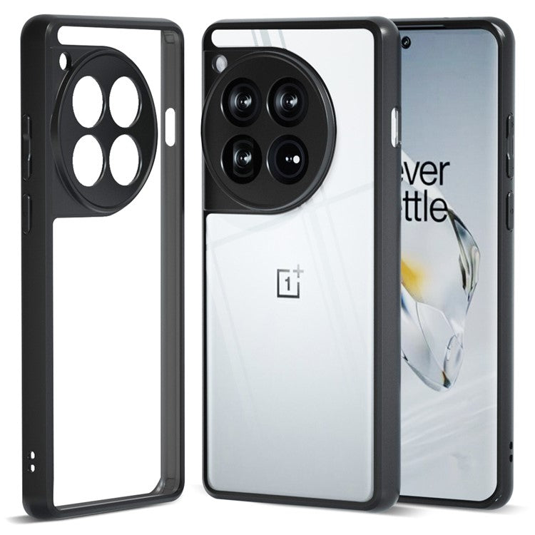 IBMRS Phone Cover for OnePlus 12 5G Cases Shockproof TPU+PC Phone Shell - Transparent Black