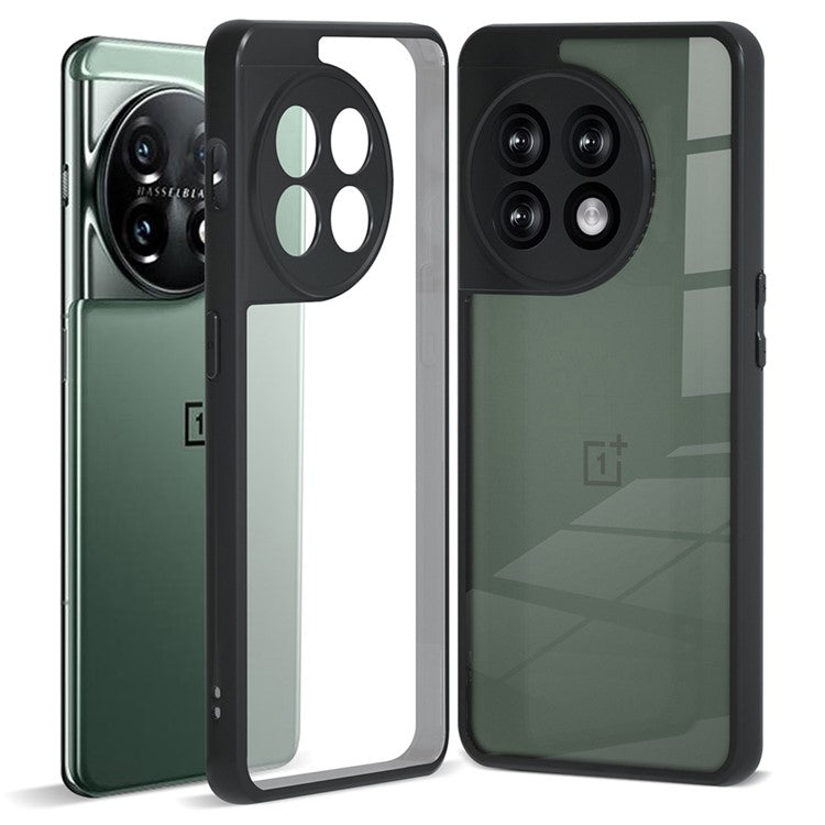 IBMRS Slim-Fit Case for OnePlus 11 5G Precise Cutout TPU+PC Phone Cover - Transparent Black