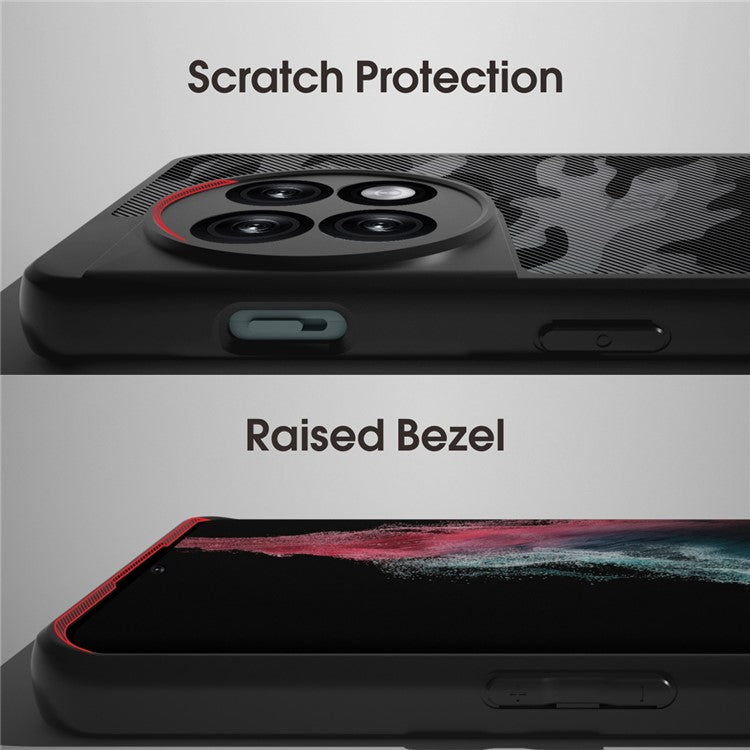 IBMRS Slim-Fit Case for OnePlus 11 5G Precise Cutout TPU+PC Phone Cover - Transparent Black