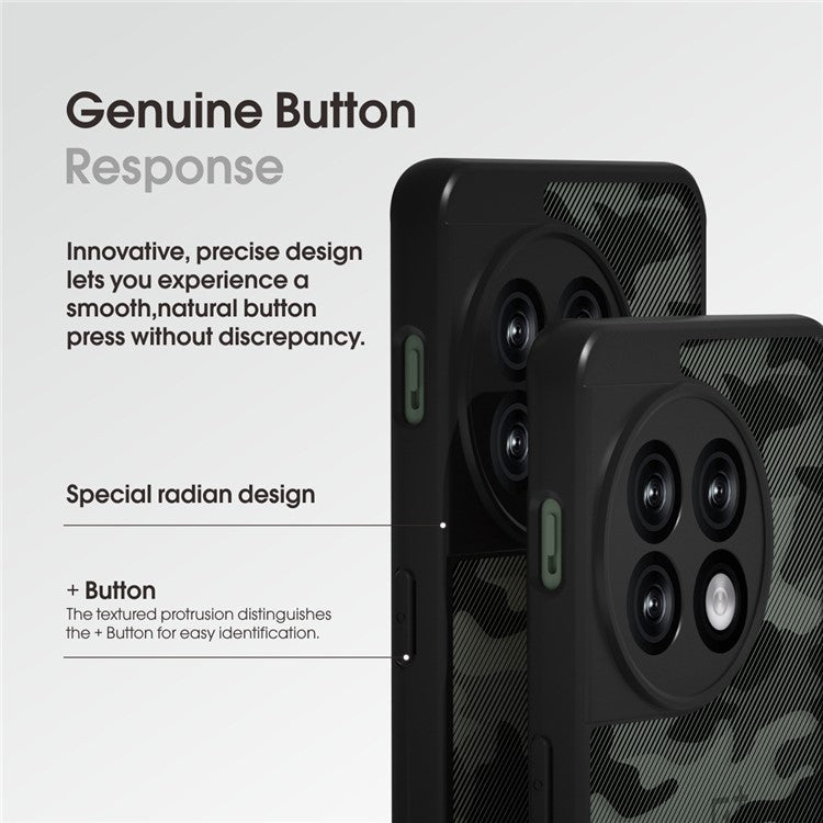 IBMRS Slim-Fit Case for OnePlus 11 5G Precise Cutout TPU+PC Phone Cover - Transparent Black