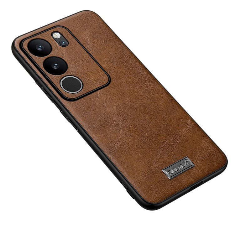 SULADA For vivo S17 5G Case PU Leather+TPU+PC Protective Phone Cover - Brown