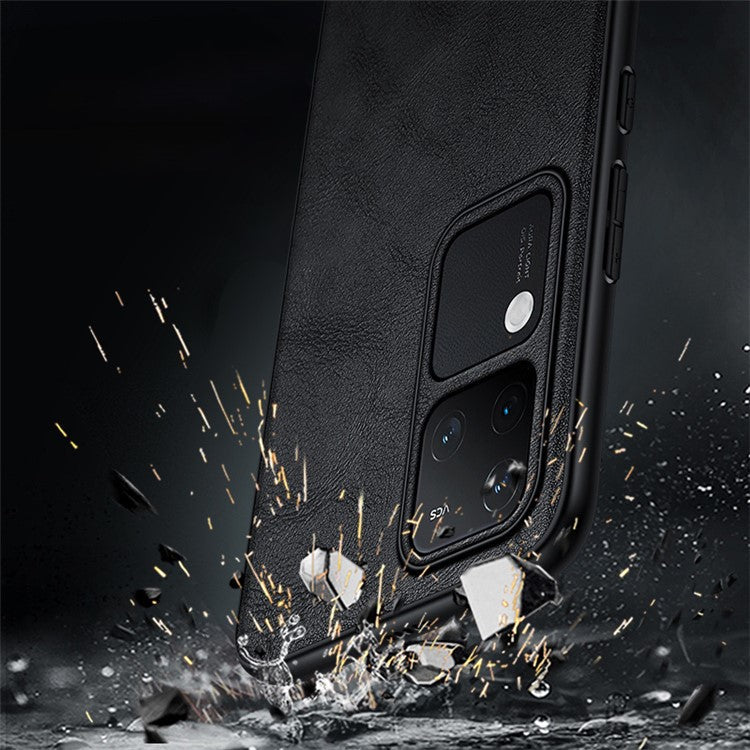 SULADA For vivo S18 5G Phone Case Leather Coated TPU+PC Back Cover - Brown