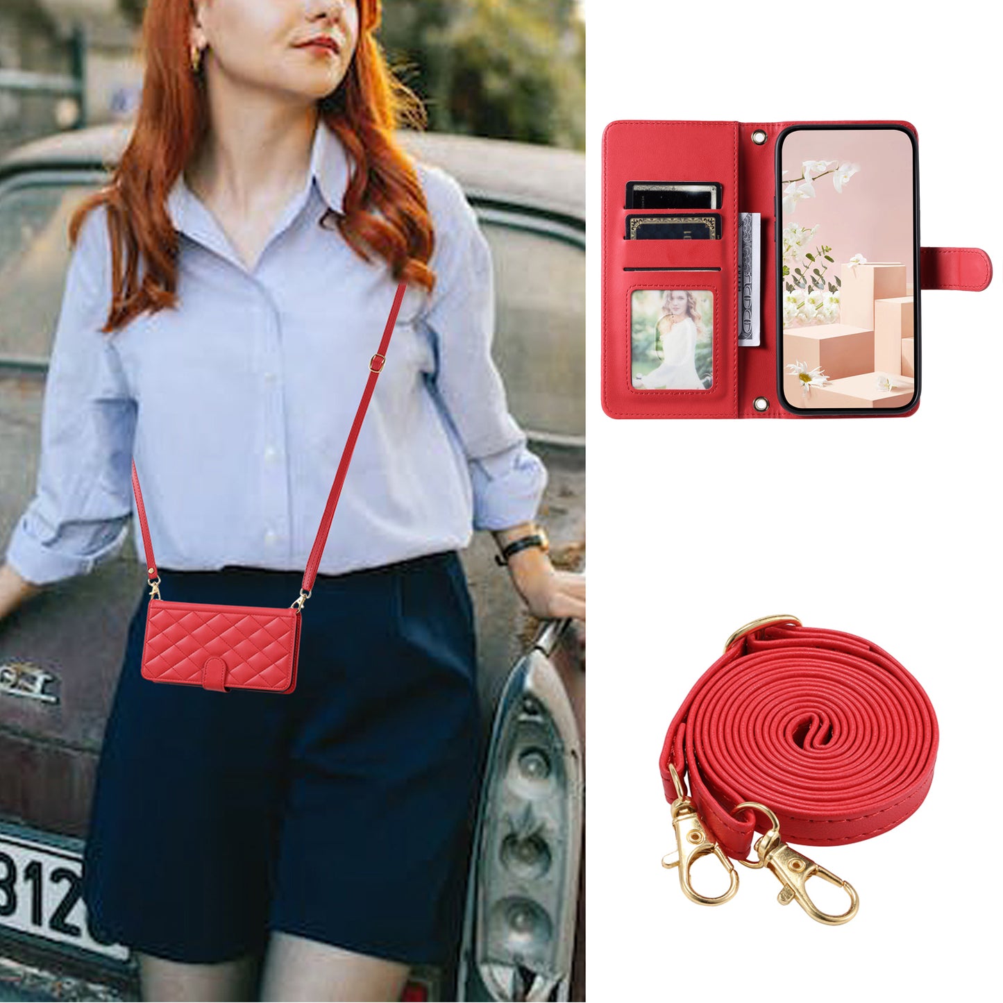 For Samsung Galaxy S20 Plus 4G / 5G Wallet Case PU Leather Stand Phone Cover - Red