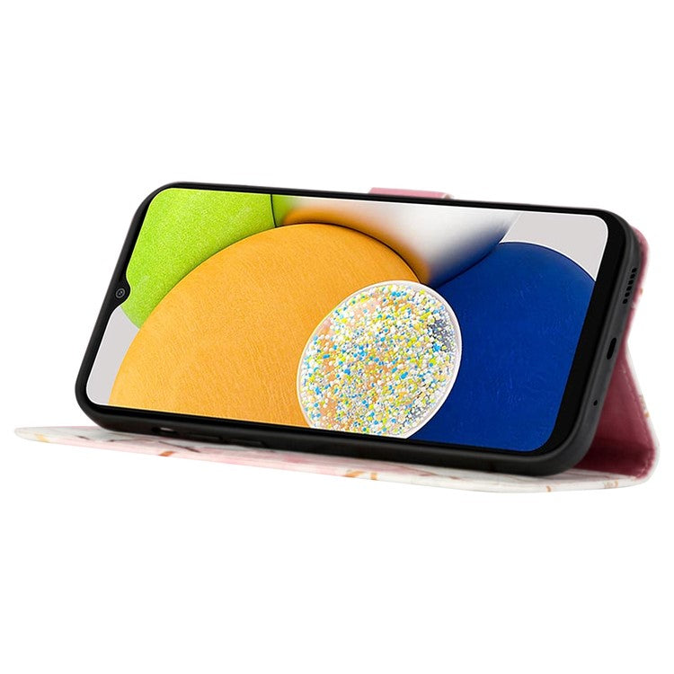 YB Pattern Printing Leather Series-6 For Samsung Galaxy S24+ Case PU Leather Cover with Shoulder Strap - Pink+White LS002