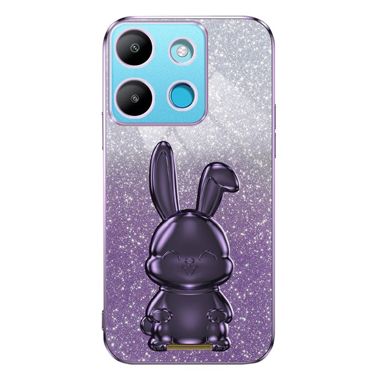 For Infinix Smart 7 4G / Tecno Spark Go 2023 4G Anti-Shock Rabbit Kickstand Cell Phone Case - Purple