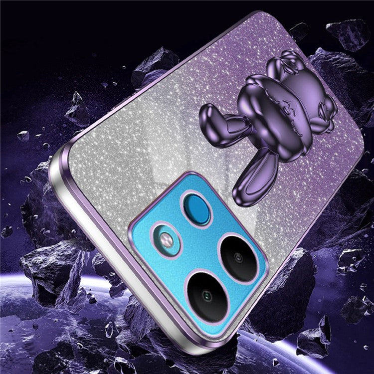 For Infinix Smart 7 4G / Tecno Spark Go 2023 4G Anti-Shock Rabbit Kickstand Cell Phone Case - Purple