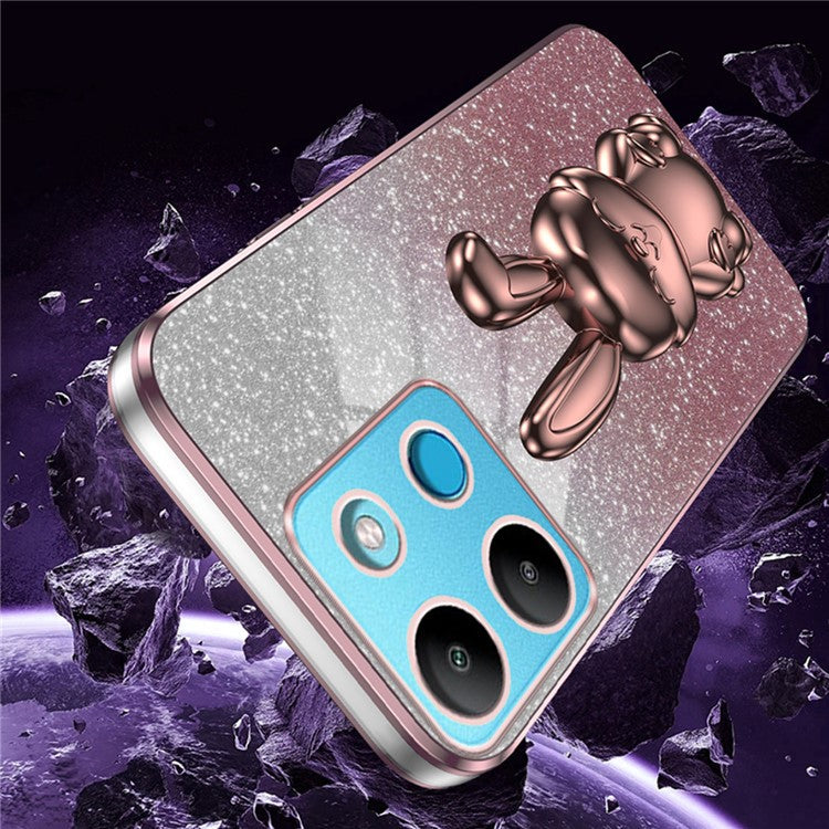 For Infinix Smart 7 4G / Tecno Spark Go 2023 4G Anti-Shock Rabbit Kickstand Cell Phone Case - Pink