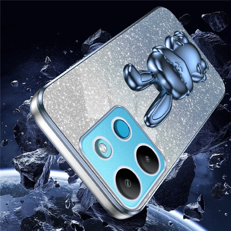 For Infinix Smart 7 4G / Tecno Spark Go 2023 4G Anti-Shock Rabbit Kickstand Cell Phone Case - Blue